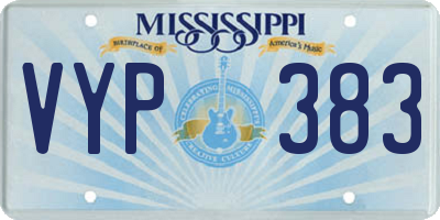 MS license plate VYP383