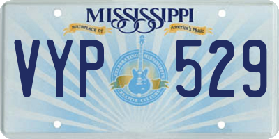 MS license plate VYP529
