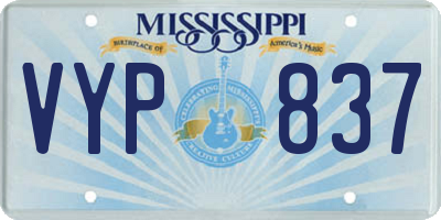 MS license plate VYP837