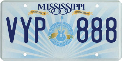 MS license plate VYP888