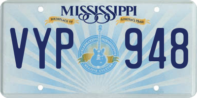 MS license plate VYP948