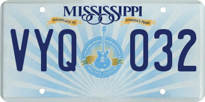 MS license plate VYQ032
