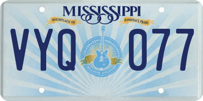 MS license plate VYQ077