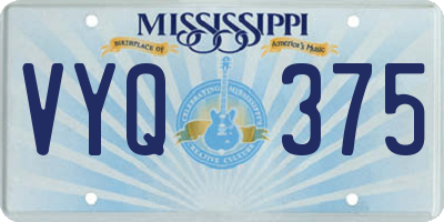 MS license plate VYQ375