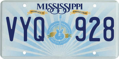 MS license plate VYQ928