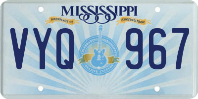 MS license plate VYQ967