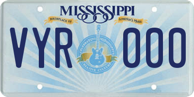 MS license plate VYR000