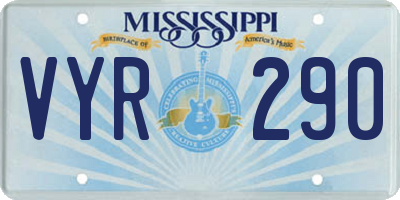 MS license plate VYR290