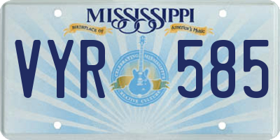 MS license plate VYR585