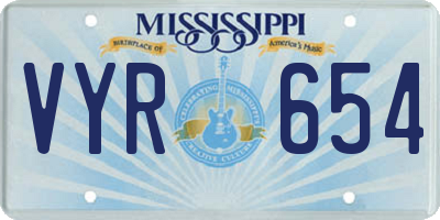 MS license plate VYR654