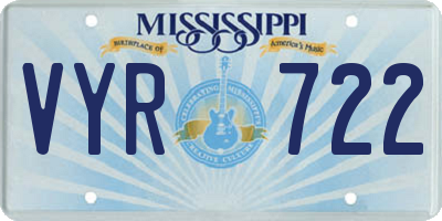 MS license plate VYR722