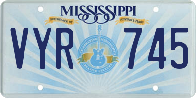 MS license plate VYR745