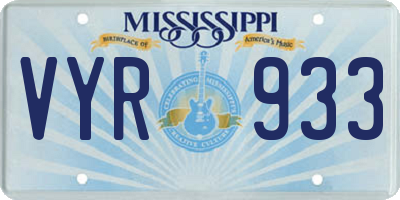 MS license plate VYR933