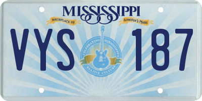 MS license plate VYS187