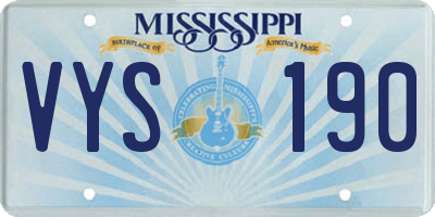 MS license plate VYS190
