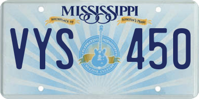 MS license plate VYS450