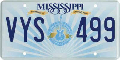 MS license plate VYS499