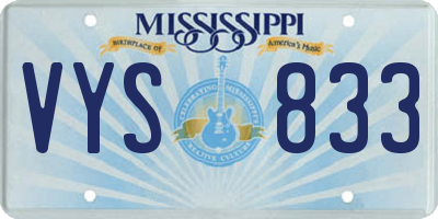 MS license plate VYS833
