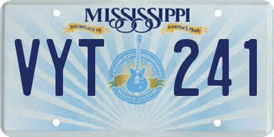 MS license plate VYT241