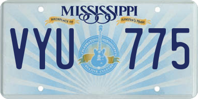 MS license plate VYU775