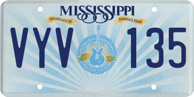 MS license plate VYV135