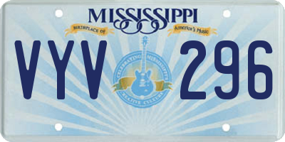 MS license plate VYV296