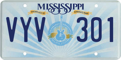 MS license plate VYV301