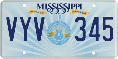 MS license plate VYV345