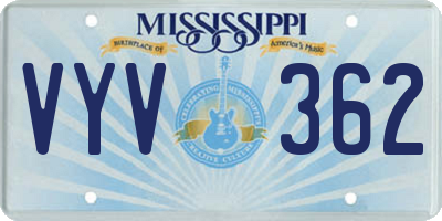 MS license plate VYV362