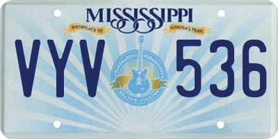 MS license plate VYV536