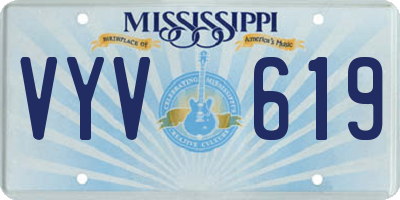 MS license plate VYV619