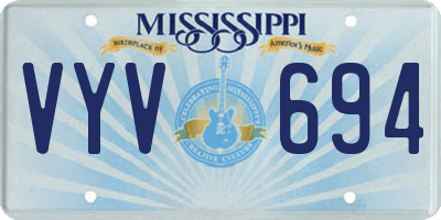 MS license plate VYV694