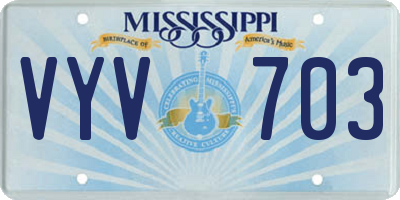 MS license plate VYV703