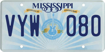 MS license plate VYW080