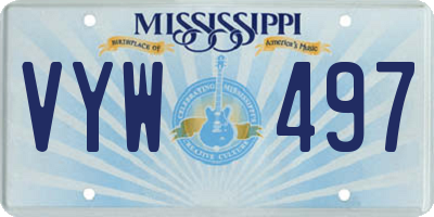 MS license plate VYW497