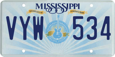 MS license plate VYW534