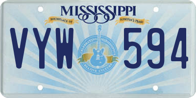 MS license plate VYW594