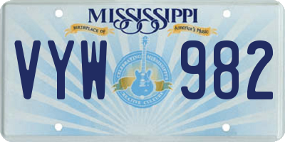 MS license plate VYW982