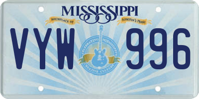 MS license plate VYW996