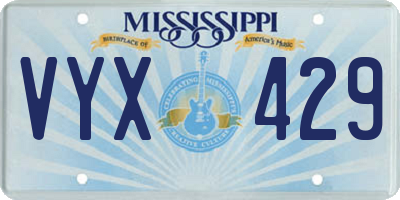 MS license plate VYX429