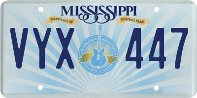 MS license plate VYX447