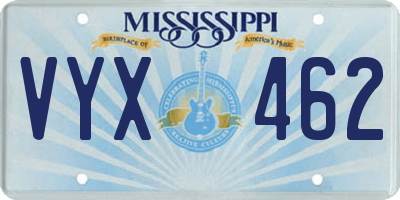 MS license plate VYX462