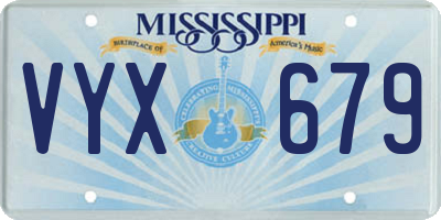 MS license plate VYX679