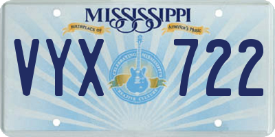 MS license plate VYX722
