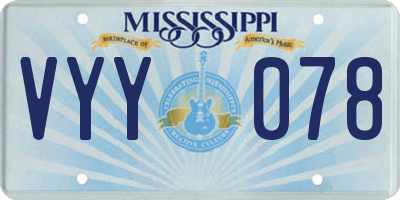 MS license plate VYY078