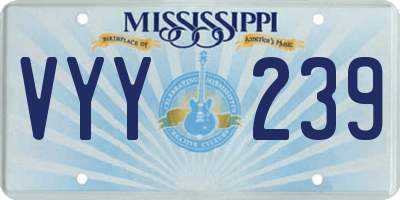 MS license plate VYY239