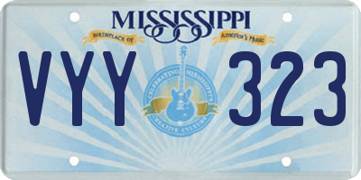 MS license plate VYY323
