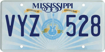 MS license plate VYZ528