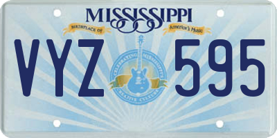 MS license plate VYZ595