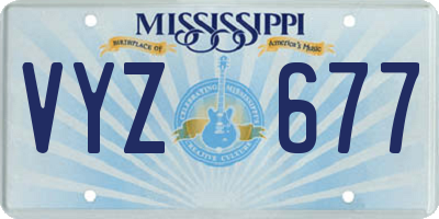 MS license plate VYZ677